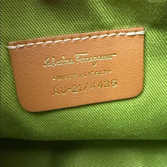 Salvatore Ferragamo White and Tan Shoulder Bag - Picture 10 of 11